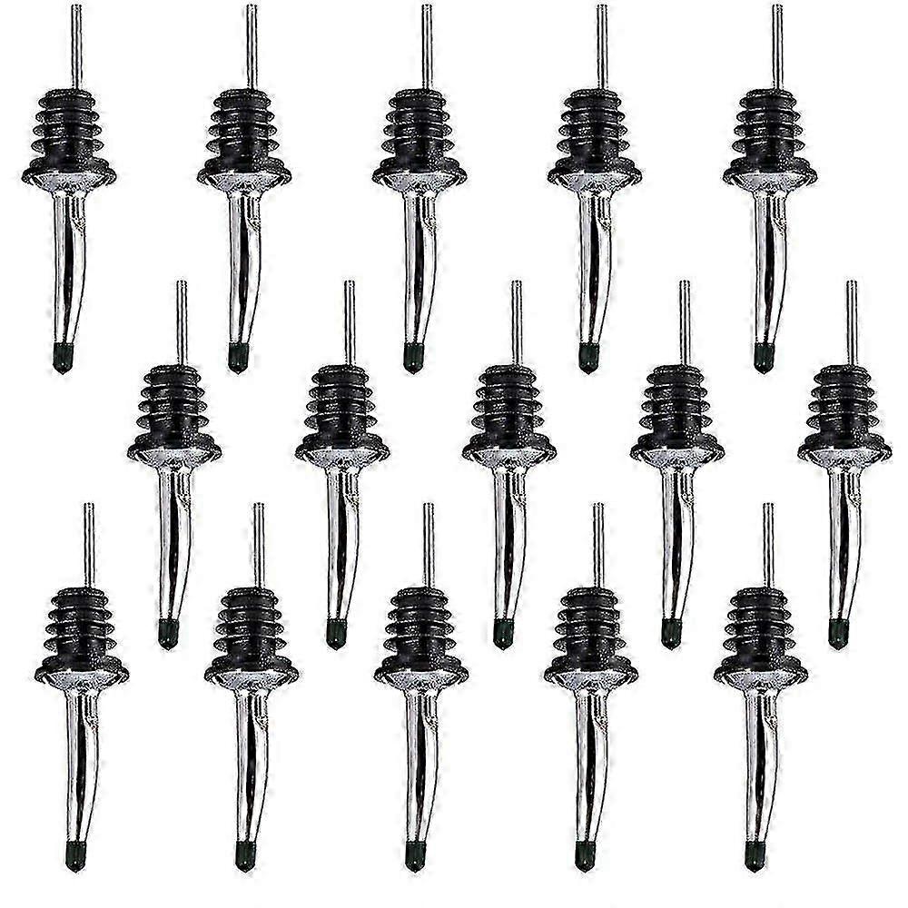 15 Pcs Stainless Steel Liquor Bottle Speed Pourers Tapered Spout Wi...