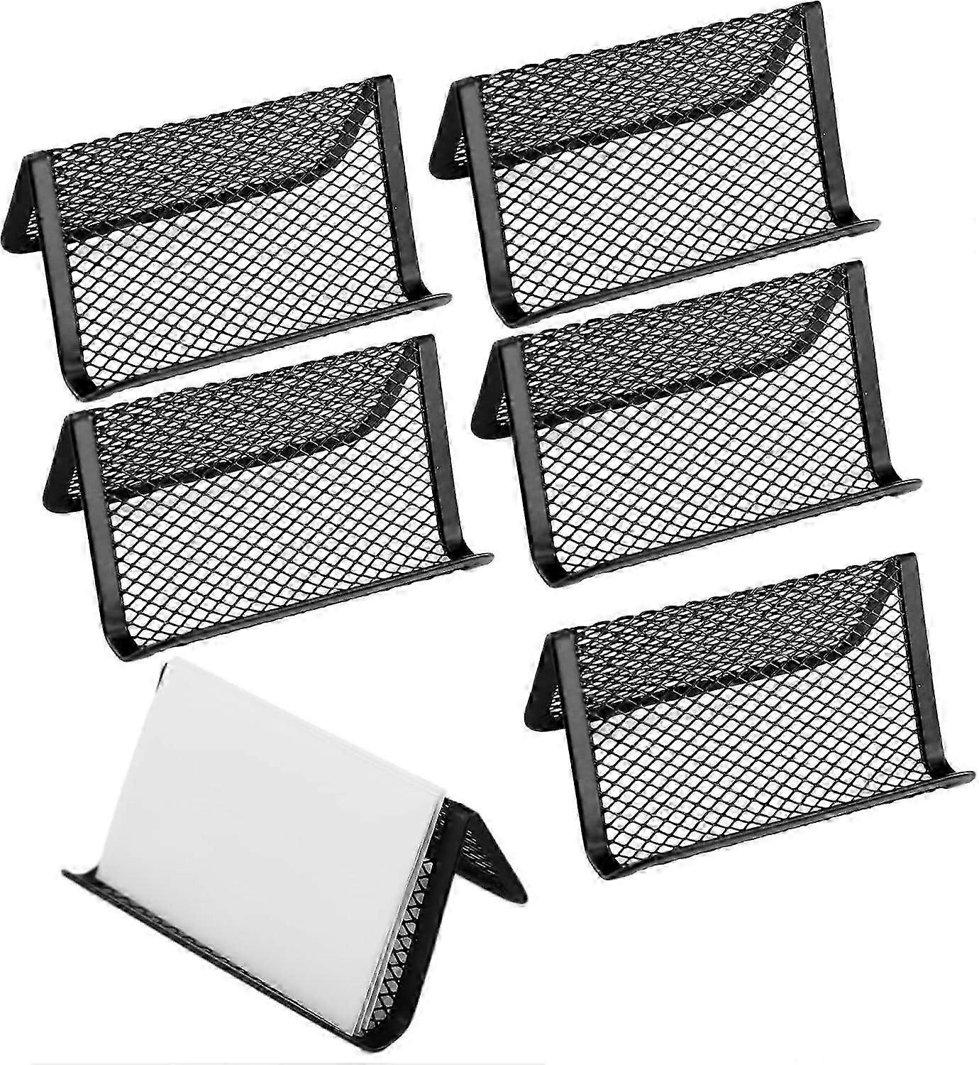 Metal Mesh Business Card Holder, 6 Pack, Black Color, Office and Name Card Display