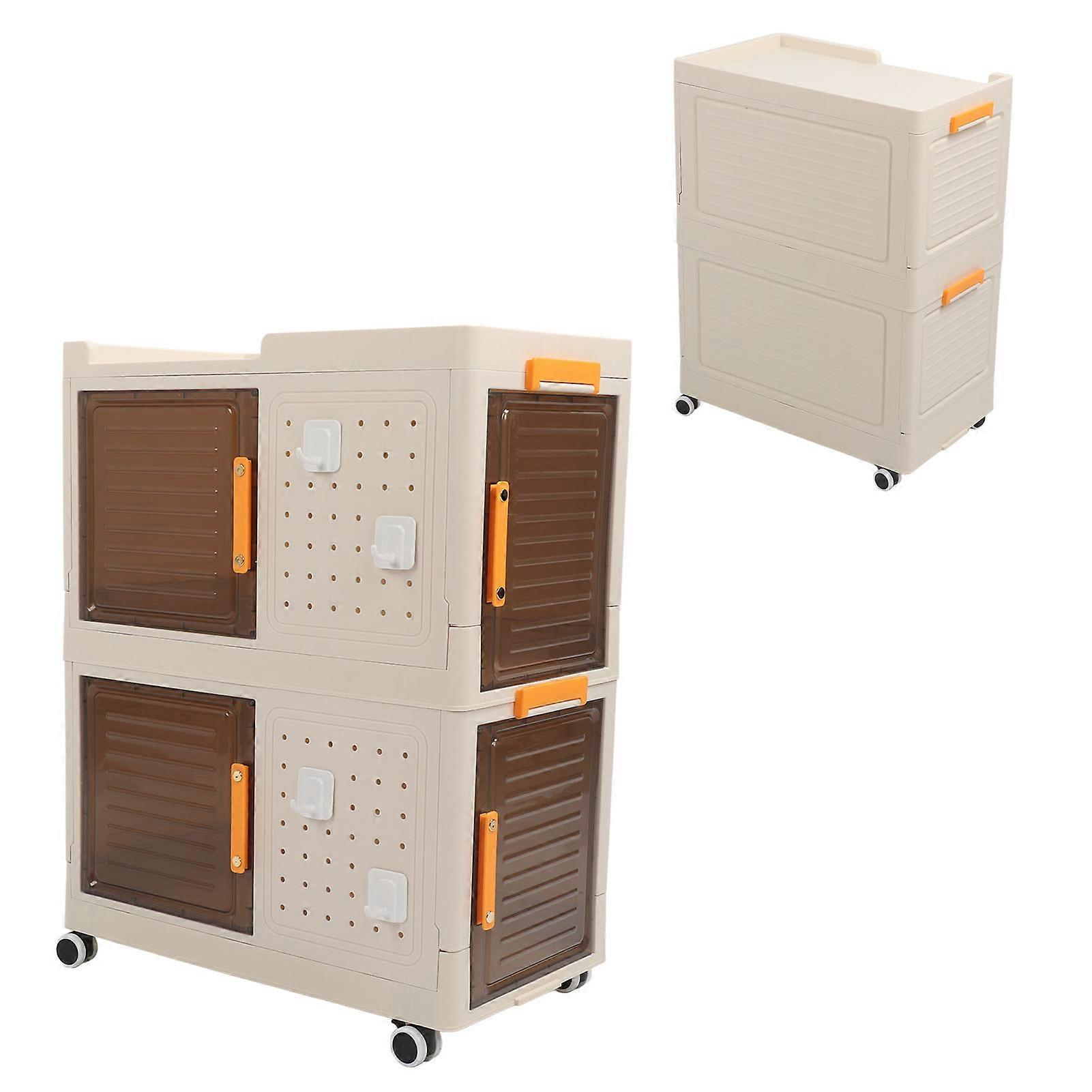 折りたたみ式透明収納ボックス 32x56x67.5cm 大容量