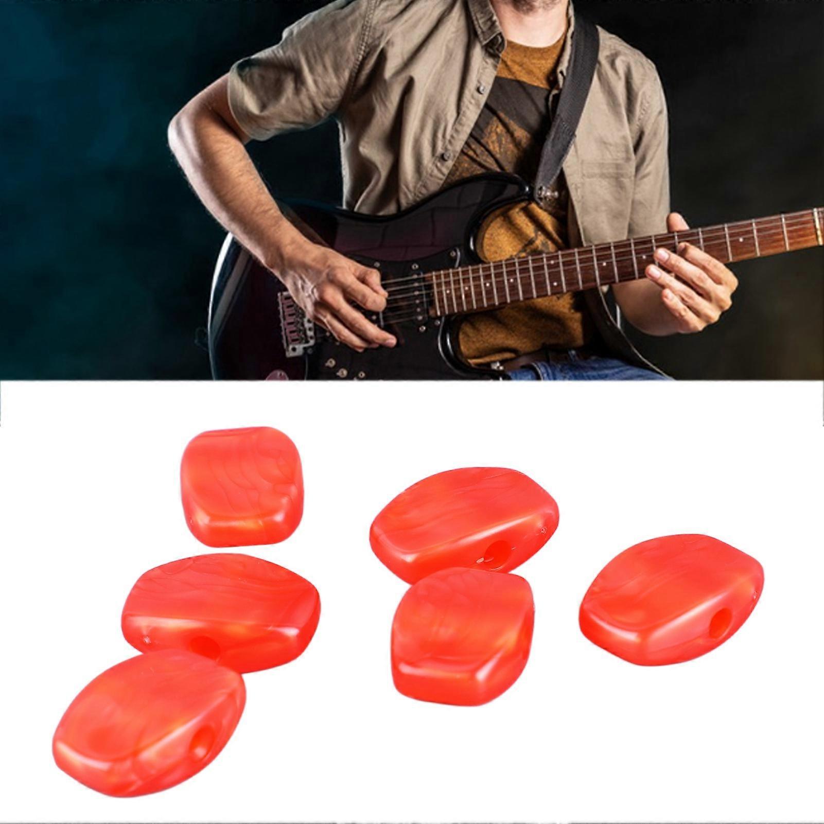 6Pcs Red Plastic Guitar Tuning Peg Buttons Comfortable Grip
