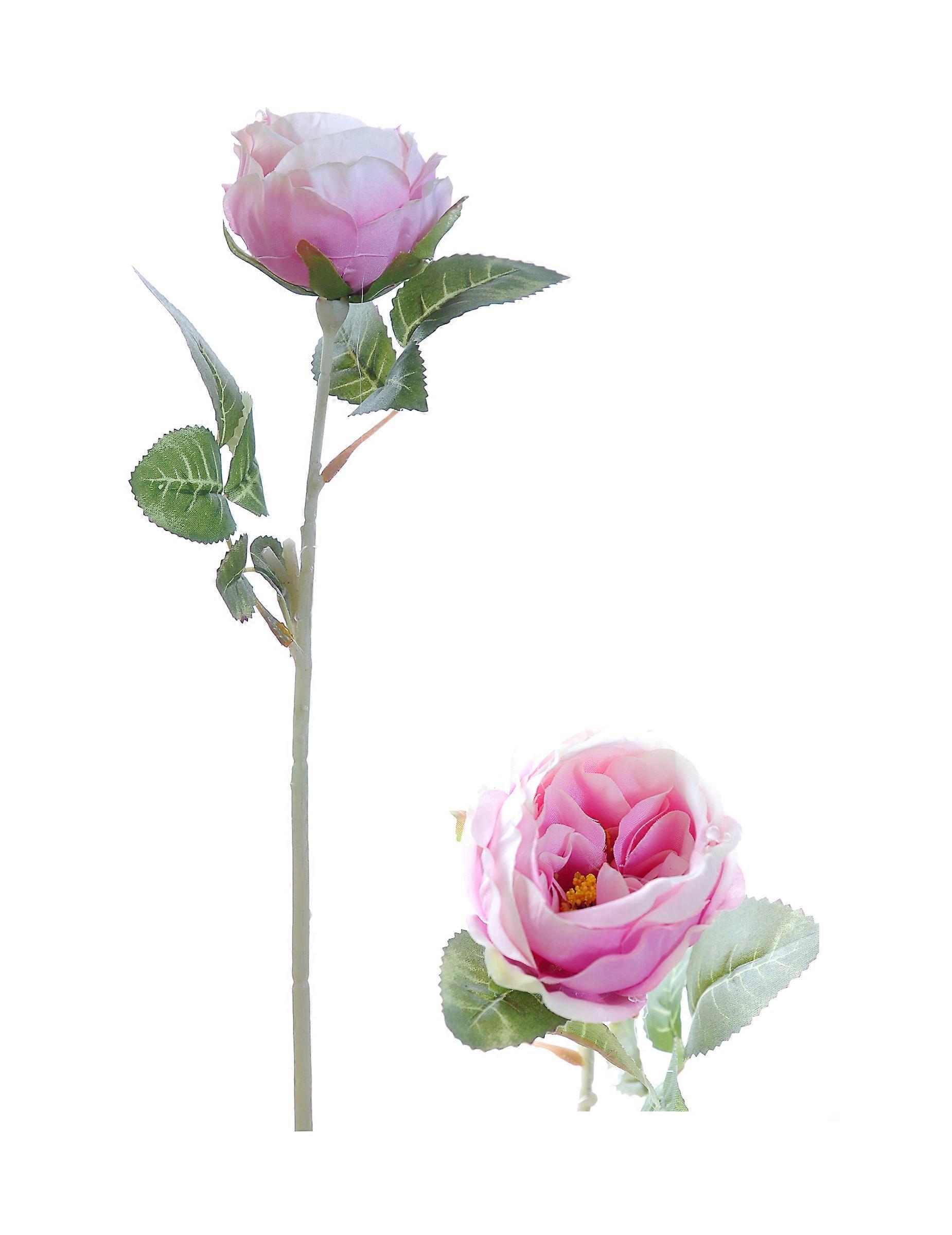Artificial pink rose on a 42cm stem