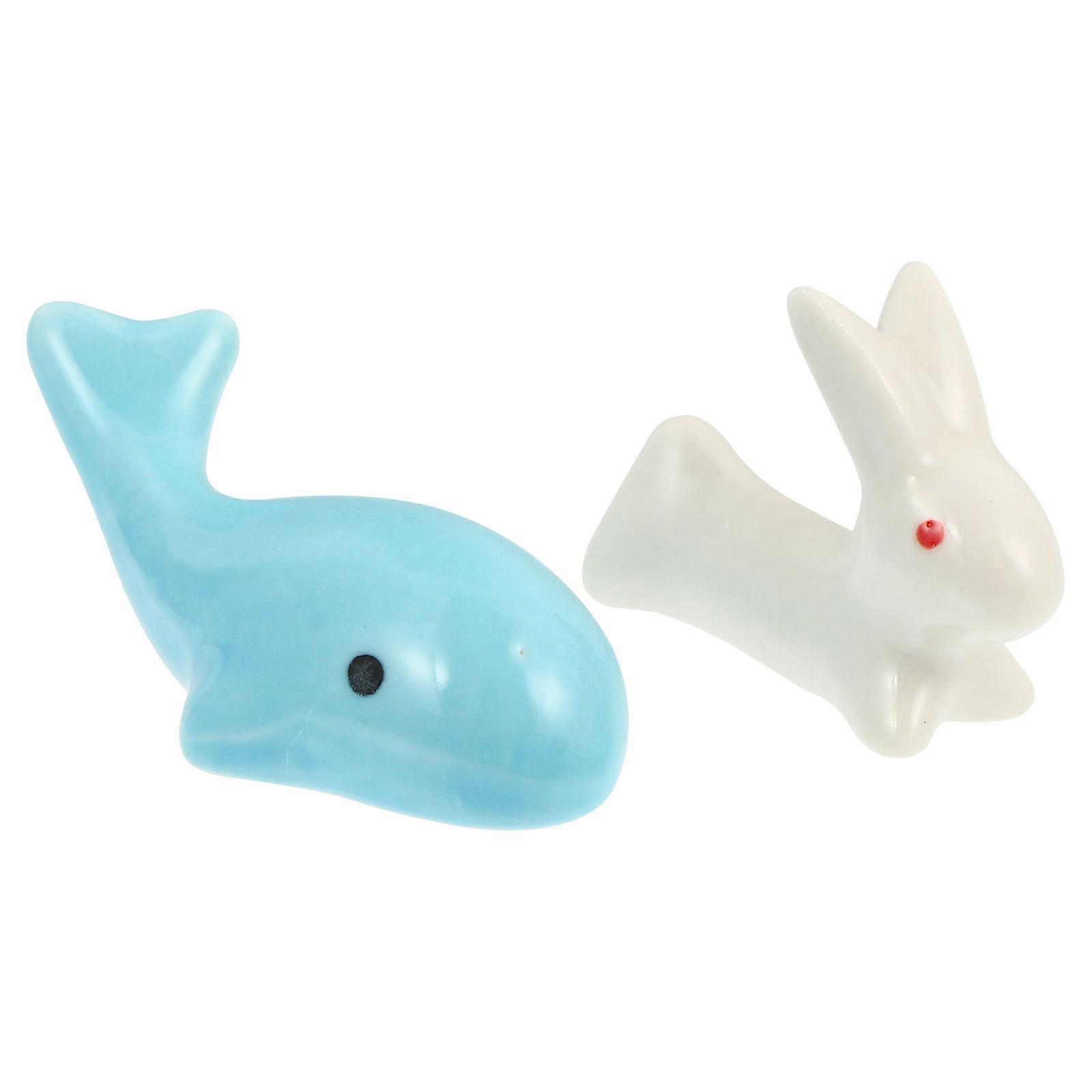 2 Pcs Calligraphy Ink Brush Holder Ceramic Writing Brush Rack Desktop Adornment