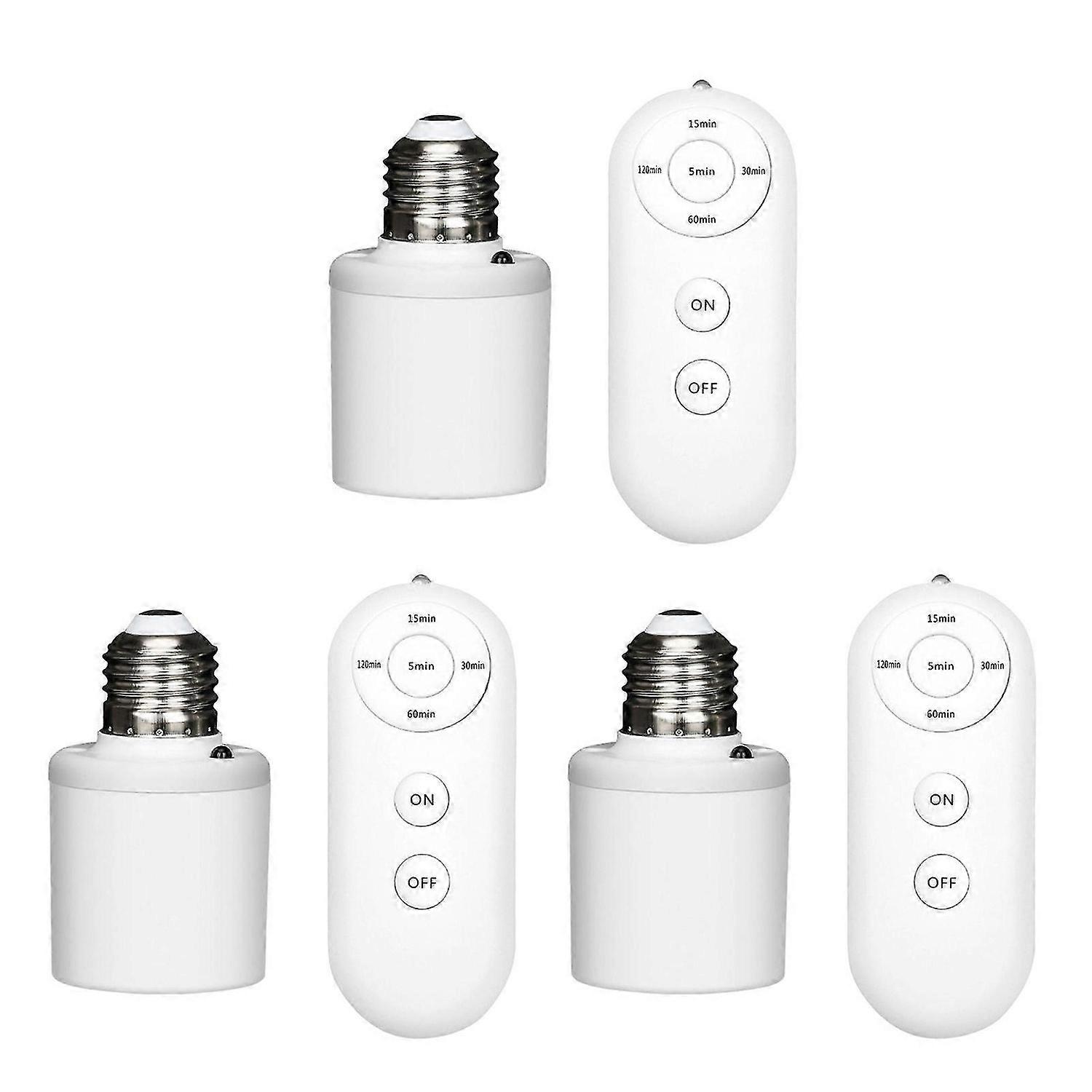 E27 Remote Control Light Socket Smart Wireless Lamp Holder with Timer (15/30/60/120min)
