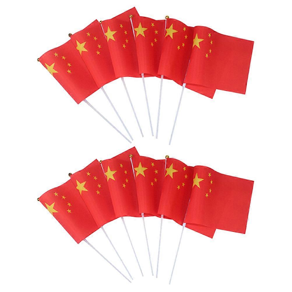 Bright Red China Stick Flag Made of Perfect for Decor Lightweight Portable