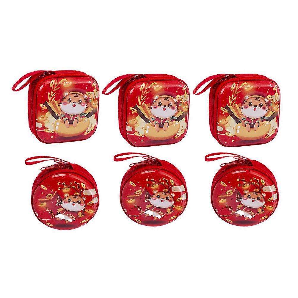 It seems you're referring to a product listing or description for **"6pcs Zodiac Tiger Year Coin Purse Sturdy Tinplate Storage Bags for Earphones,