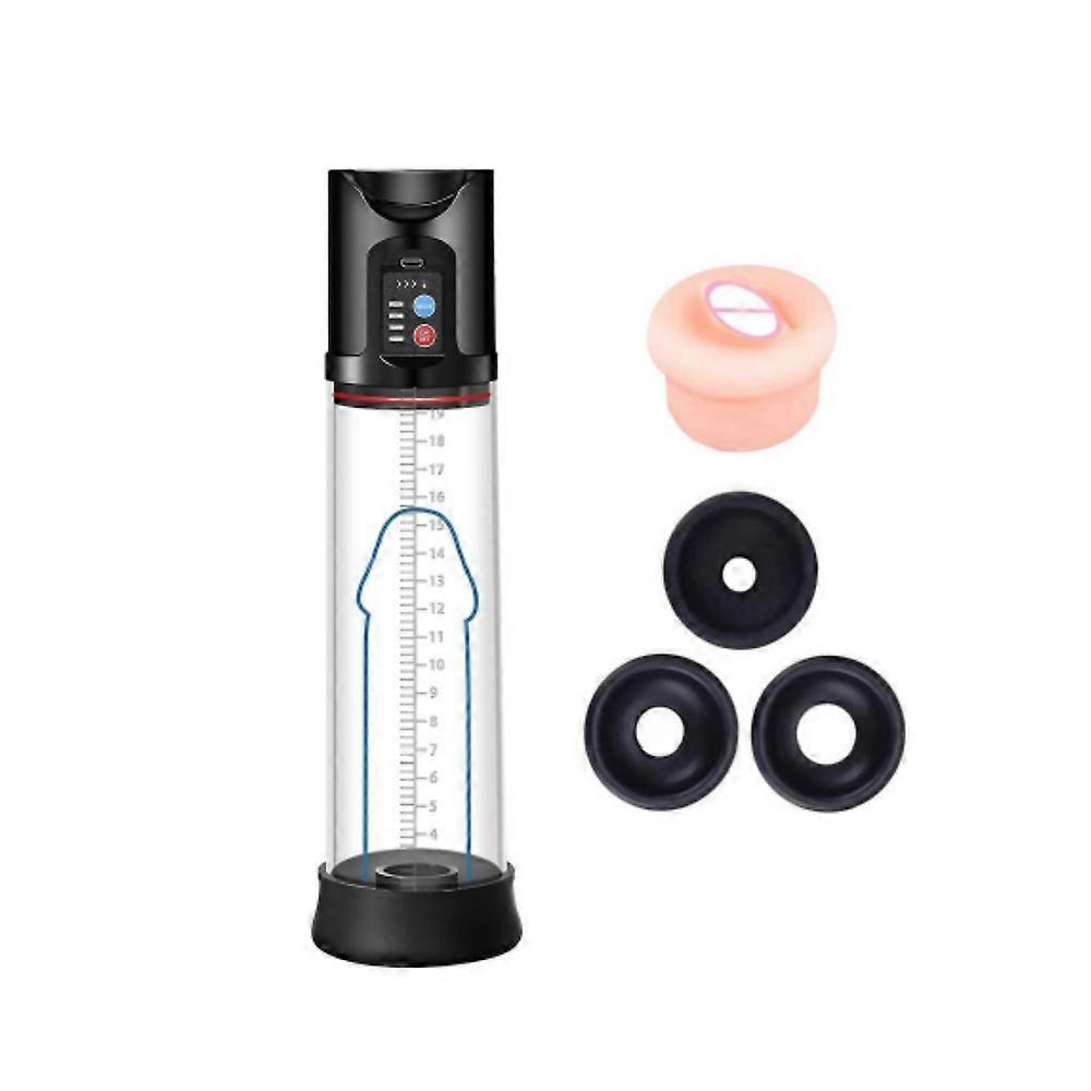 Electric Massager Vacuum Pump With 4 Suction Intensities, Rechargeable Automatic High-vacuum Enlar