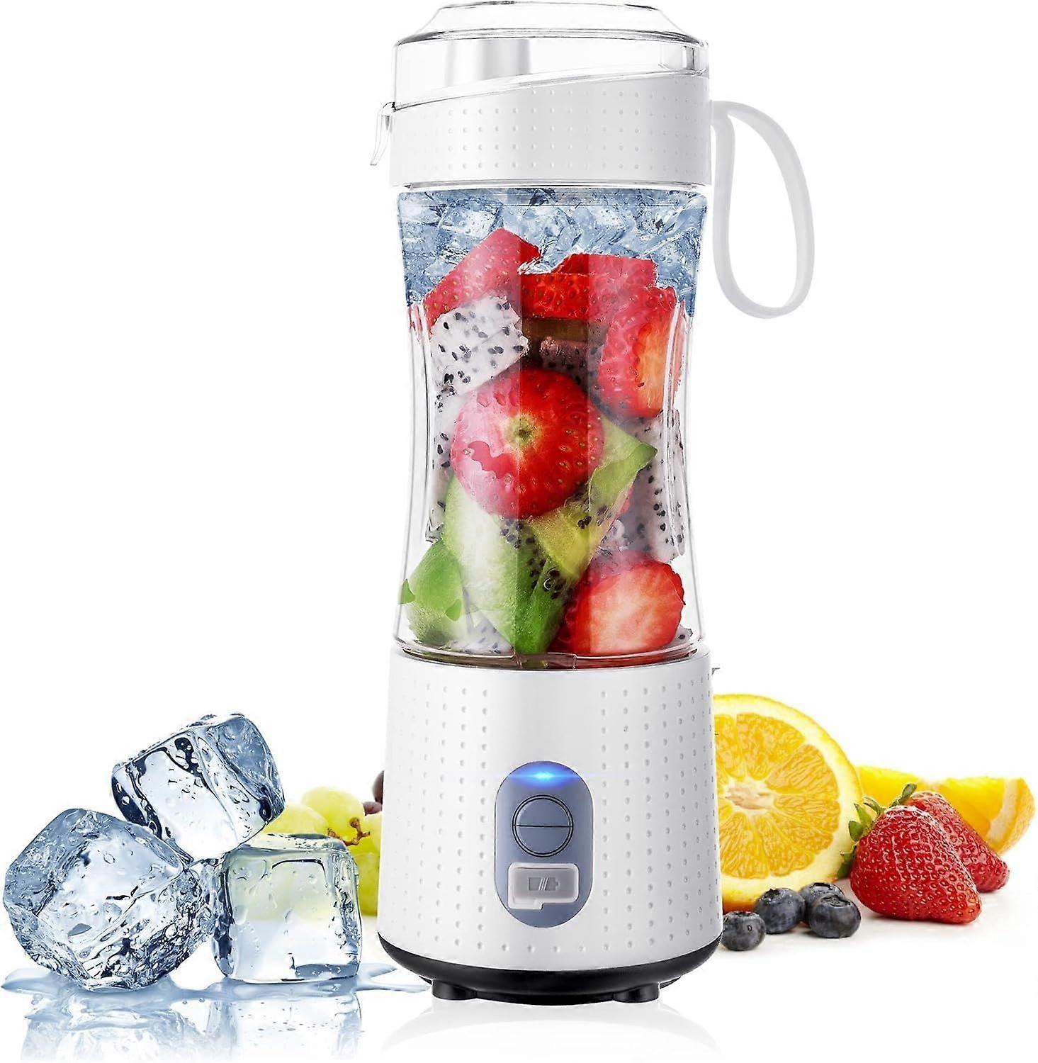 Portable USB Blender, 380ml Personal Mixer for Smoothie, Juice, Shakes(White)