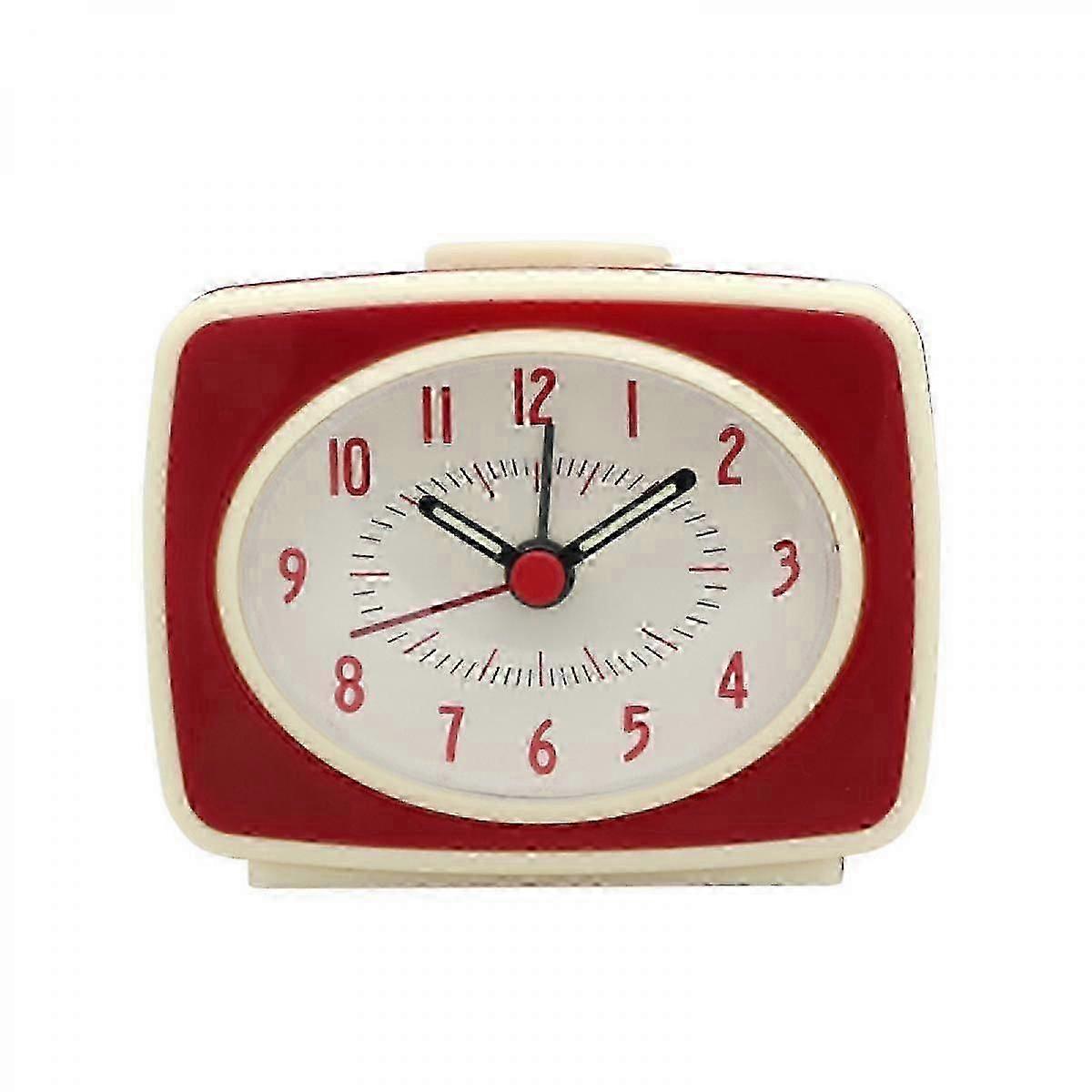 Retro silent alarm clock, red, 3 inches