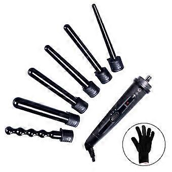6 in 1 Electric Curling Iron Set with Interchangeable Ceramic Barrels PTC Quick Heat Fast Hair Curlers for Women Styling