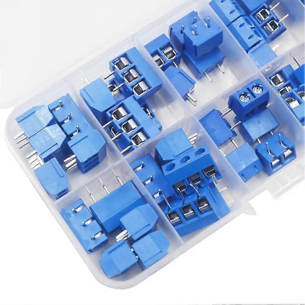 Screw Terminal Block Connectors 50Piece Blue Set For Easy Project Wiring