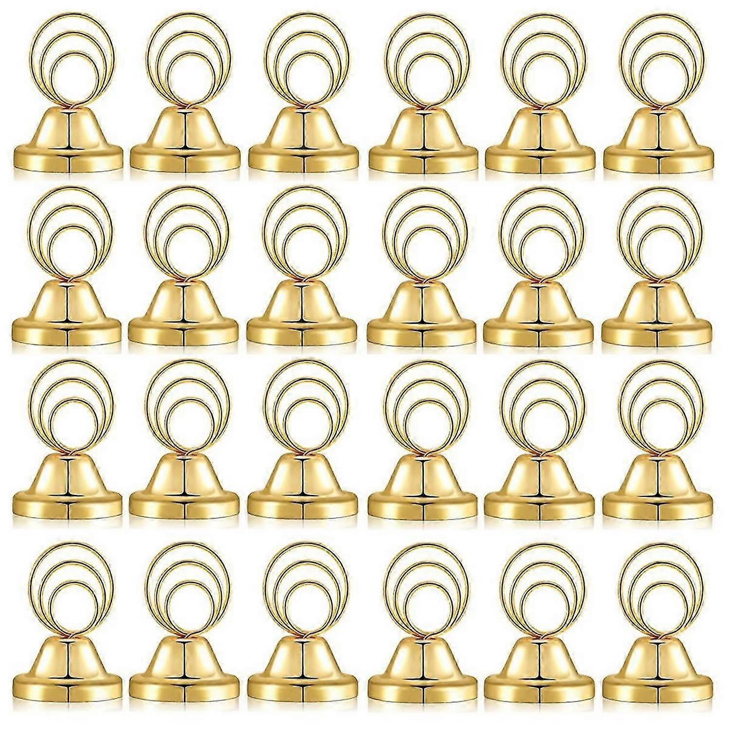 24 Pcs Gold Table Number Holders Wire Picture Holder Small Size Table Card Holders Tabletop Metal Place Card Holder