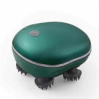 Elektrische hoofdhuidmassage met rood lichttherapie, antistress-ontspanningsmassage, verwijdert spierspanning en vermoeidheid, groen