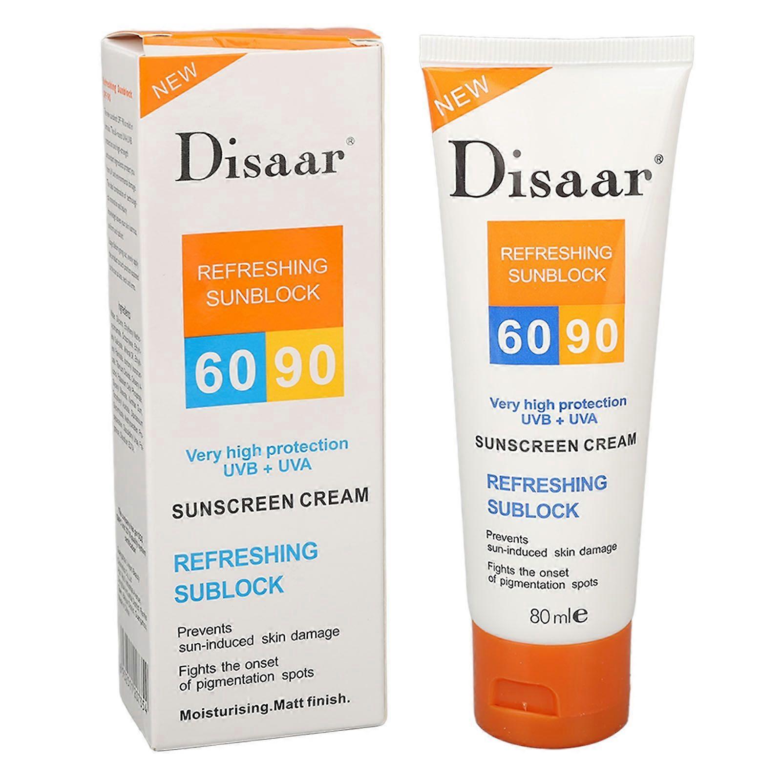 80ml Sun Screen Cream SPF 90 Moisturizing UV Protection Universal Sun Block Cream for Beach Swimming