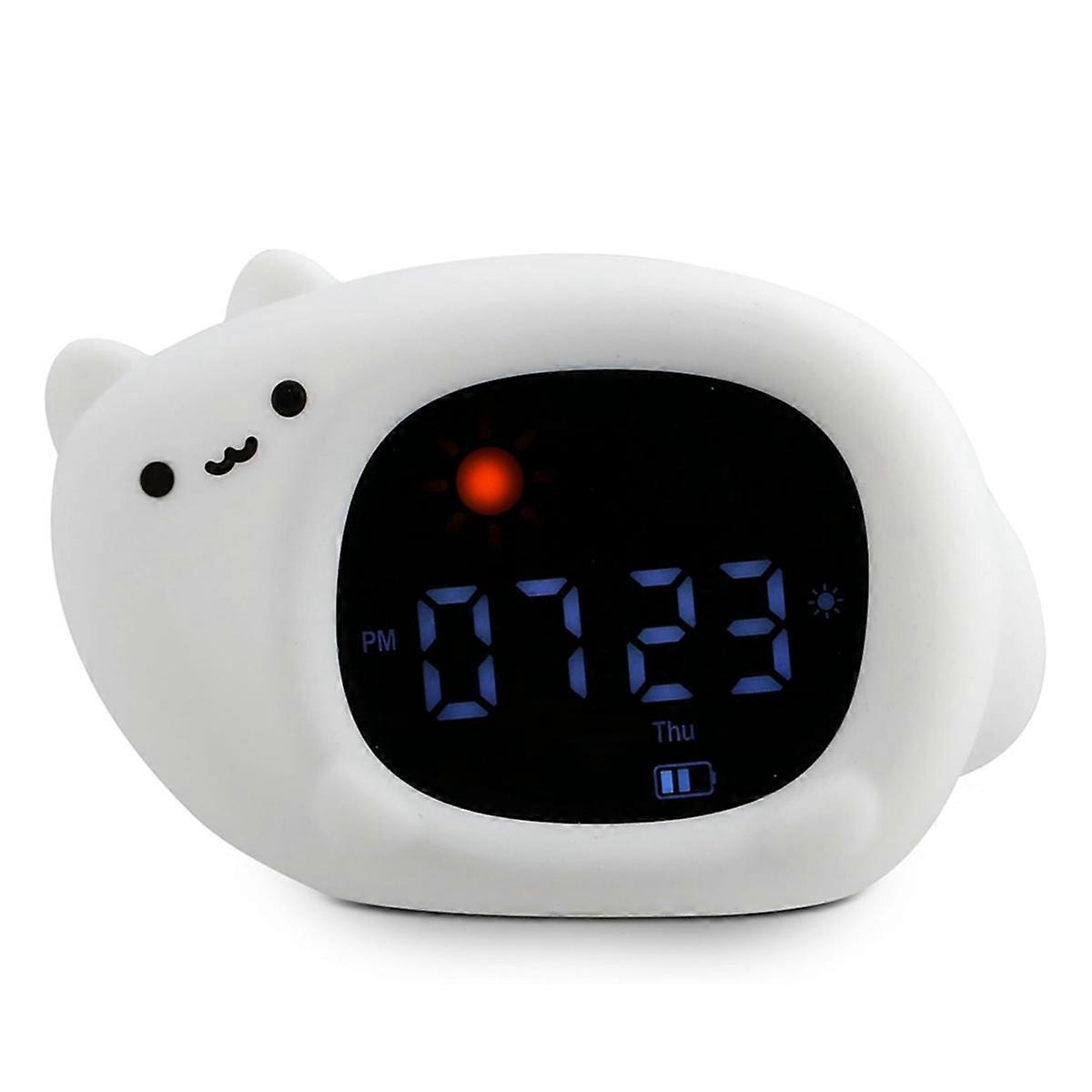 Controlled Clock for Kids + Nightlight + Sound Machine - Color Changing Light, USB Plug, 12/24H, Ro