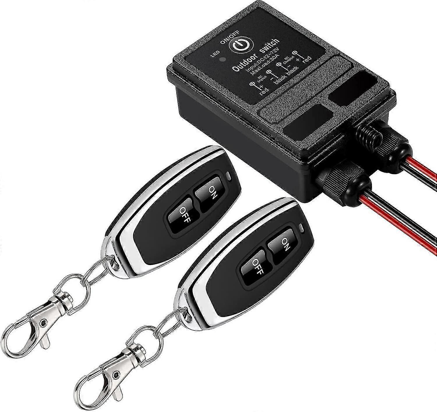 Wireless Remote Switch RF DC 12V/24V/48V/72V 40A Relay 328ft Range