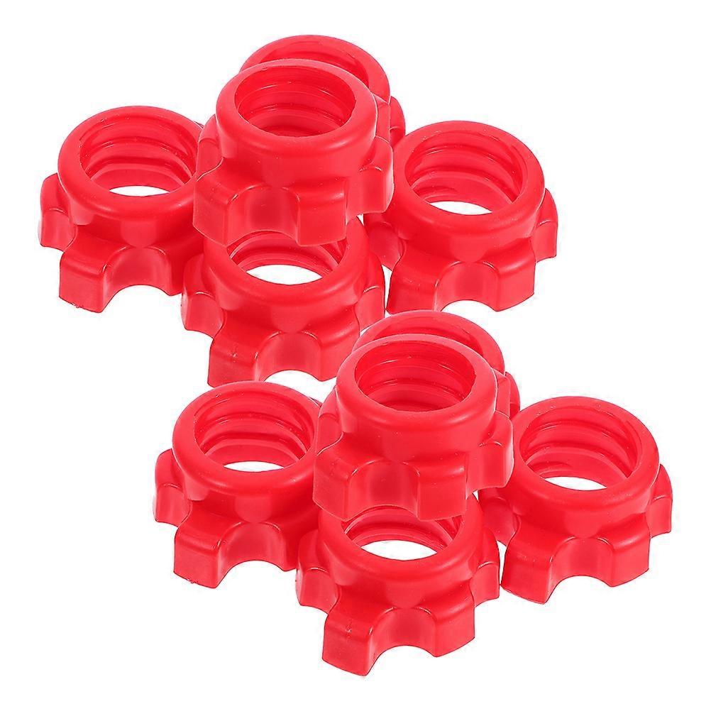 Barbell Weight Clips Dumbbell Collar Clamps for Weightlifting 10Pcs Red