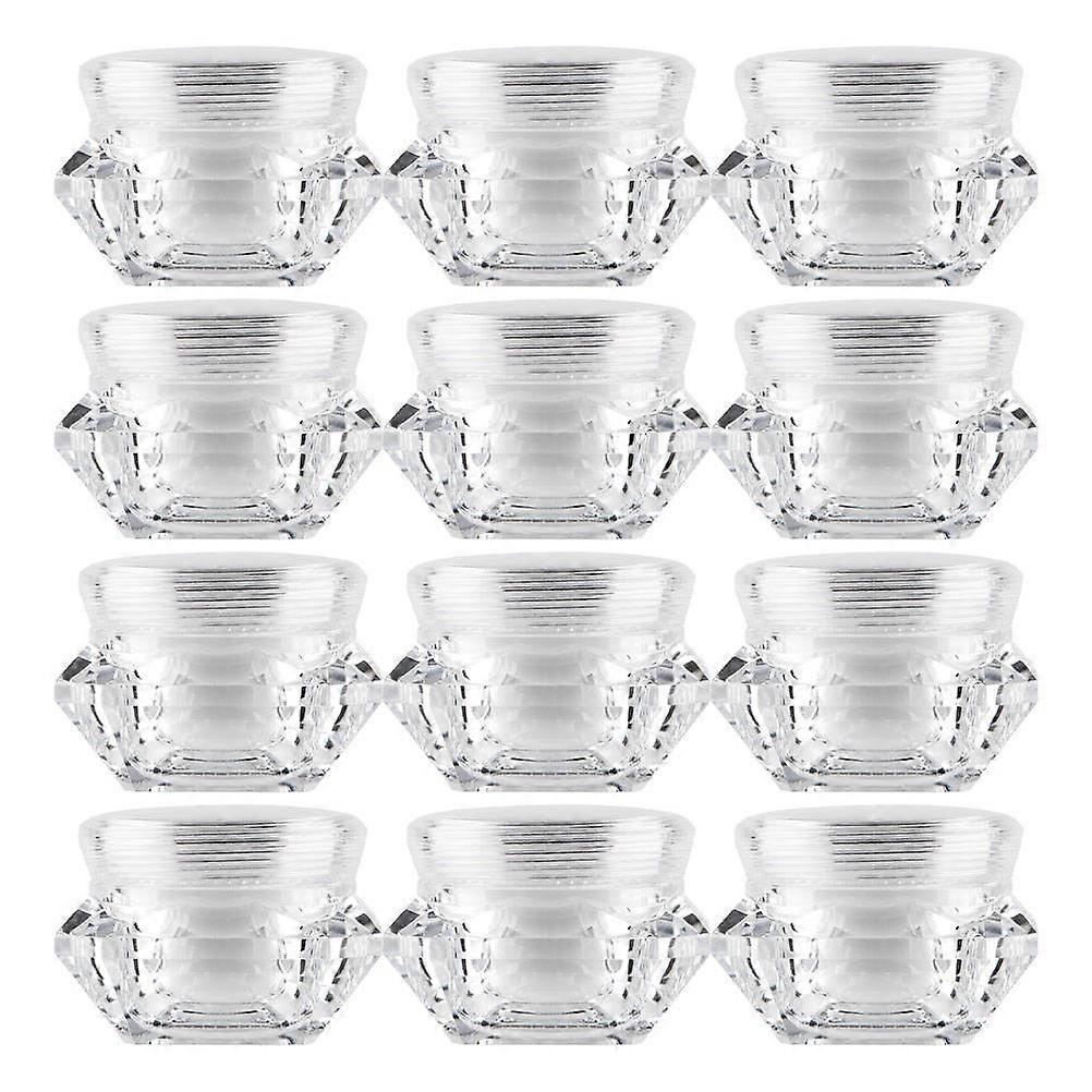 Plastic Cream Bottle Diamond Shape Storage Jar for Storage 12Pcs Set