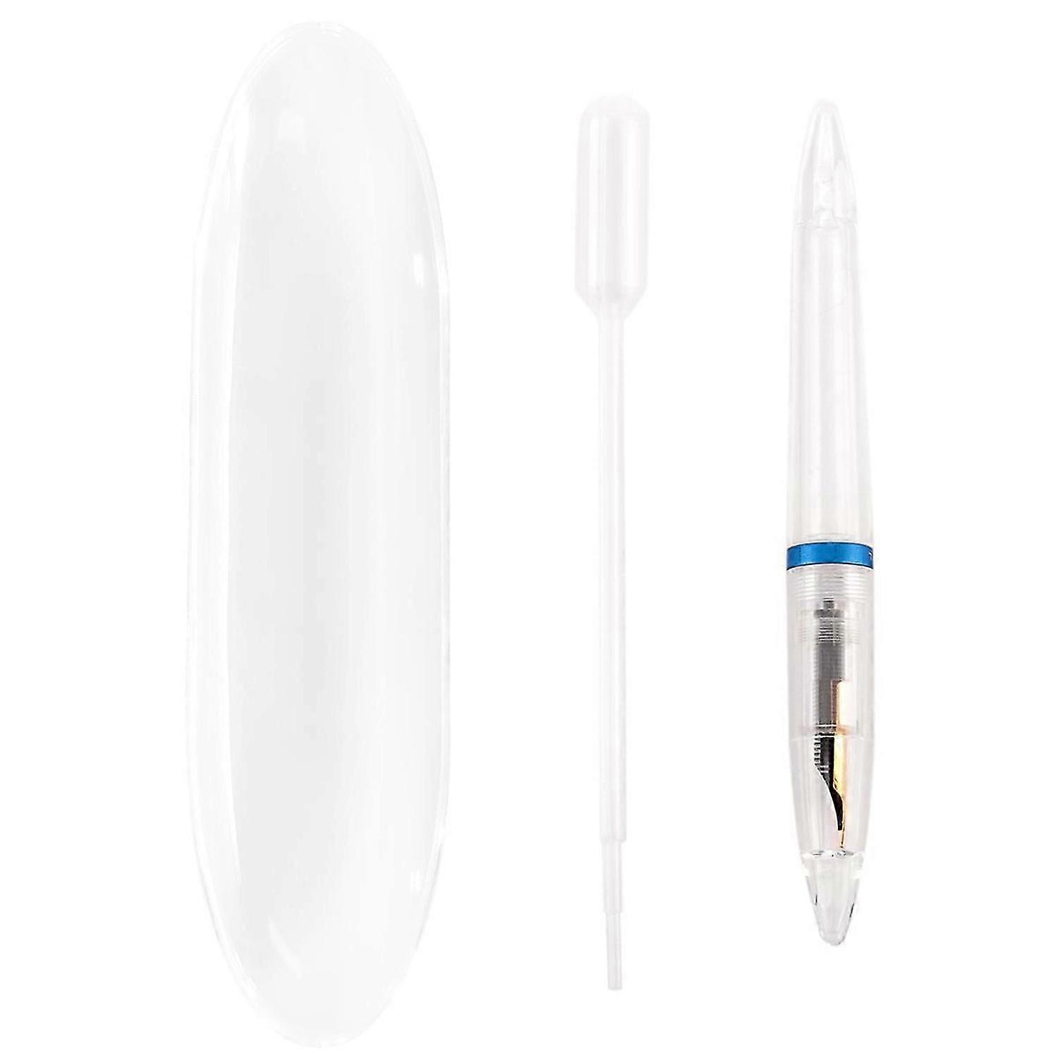 0.5mm Nib Fountain Pen with Eyedropper Transparent Pens Blue