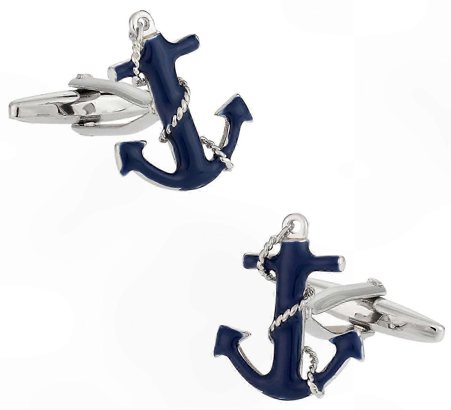 Nautical Anchor Cufflinks Gift Set - Stylish Oceanic Design with Elegant Presentation Box