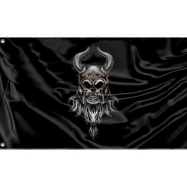 Viking Skull With Ravens Flag FG822