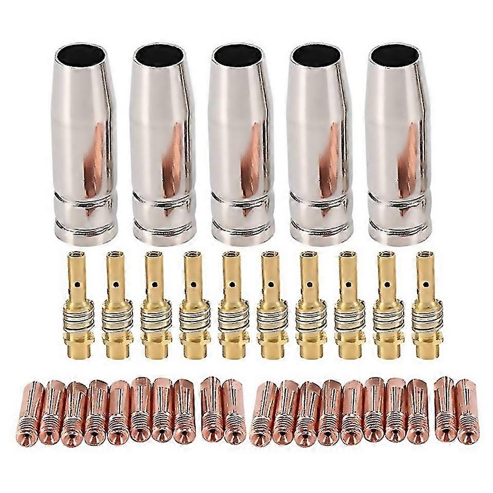 For 35pcs 15ak Welding Torch Consumables 12mm Mig Torch Gas Nozzle