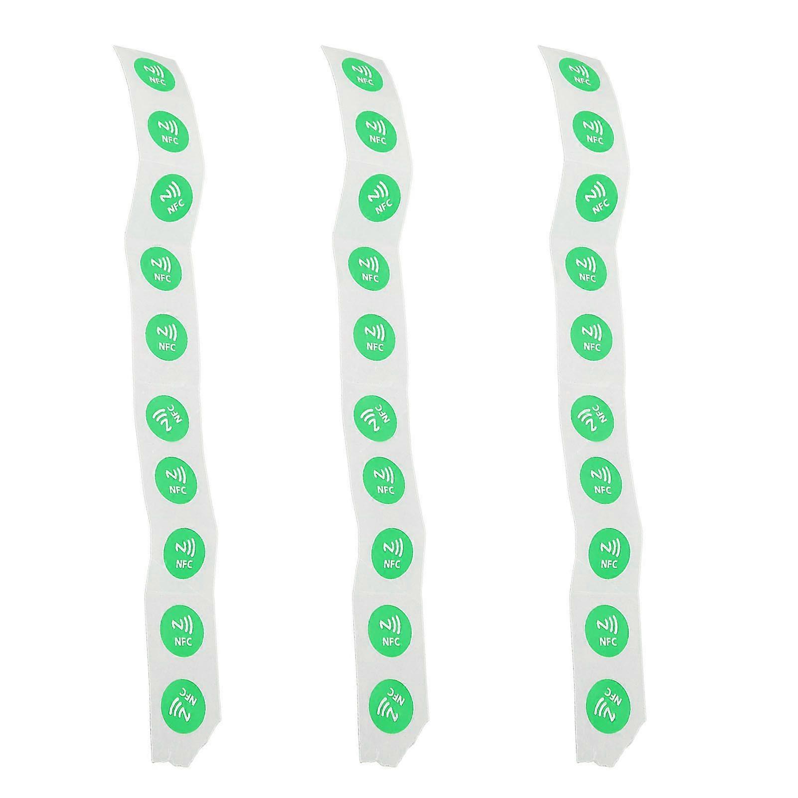 30PCS NFC Tags NFC Stickers Compatible for TagMo and for Amiibo 504 Bytes Memory Fully Programmable Green