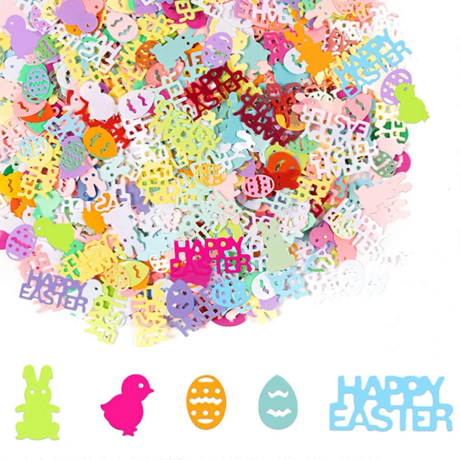 RBCKVXZ Easter Decorations, Compatible with Easter Themes, Rabbit & Chicken Shape Glitter Foil Confetti for DIY Party Table Scatters