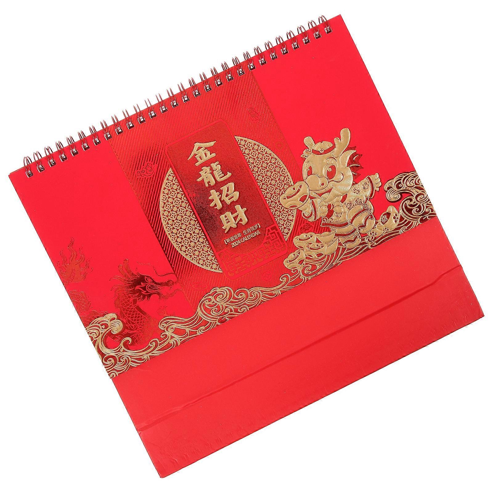 Freestanding Chinese Desk Calendar for Calendar Decor Paper Assorted Color to Track Dates 1Pcs