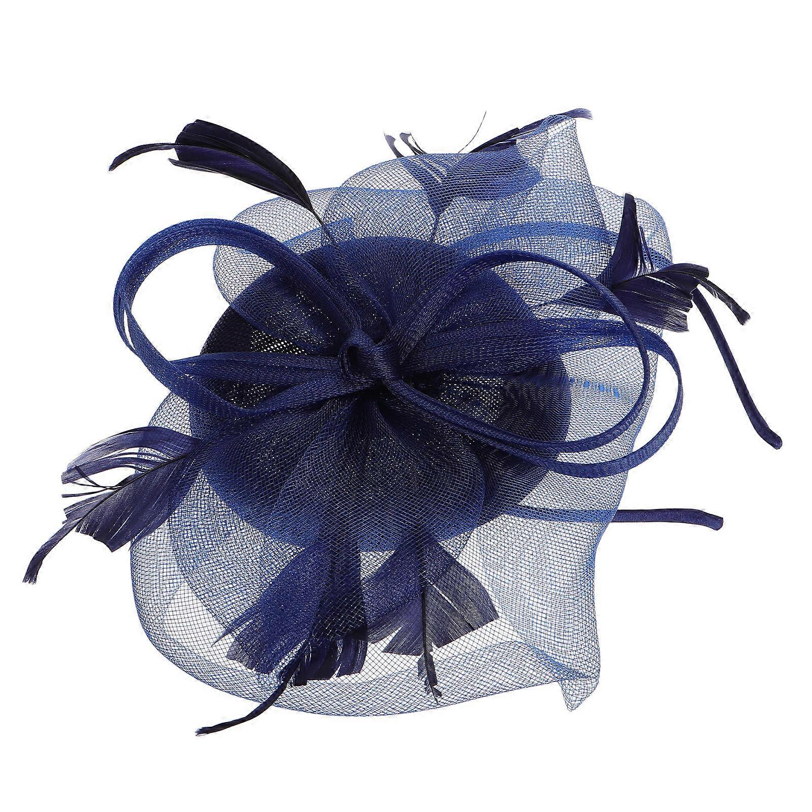 Flower Design Fascinator Hat For Women Used In Tea Party And Banquet Occasions With Elegant Style In Navy Color 1Pcs