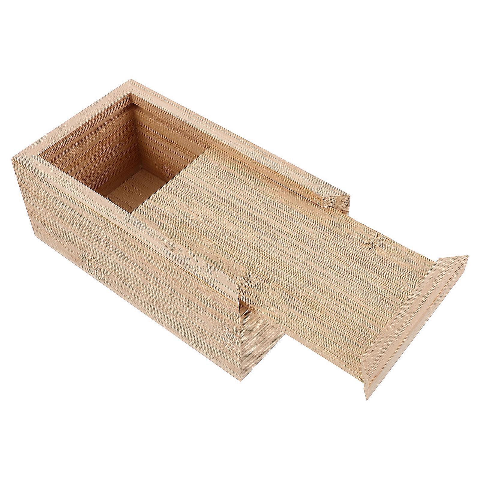 Natural Wood Vintage Wooden Box With Sliding Lid For Storage Crafts Multi Purpose 3Pcs