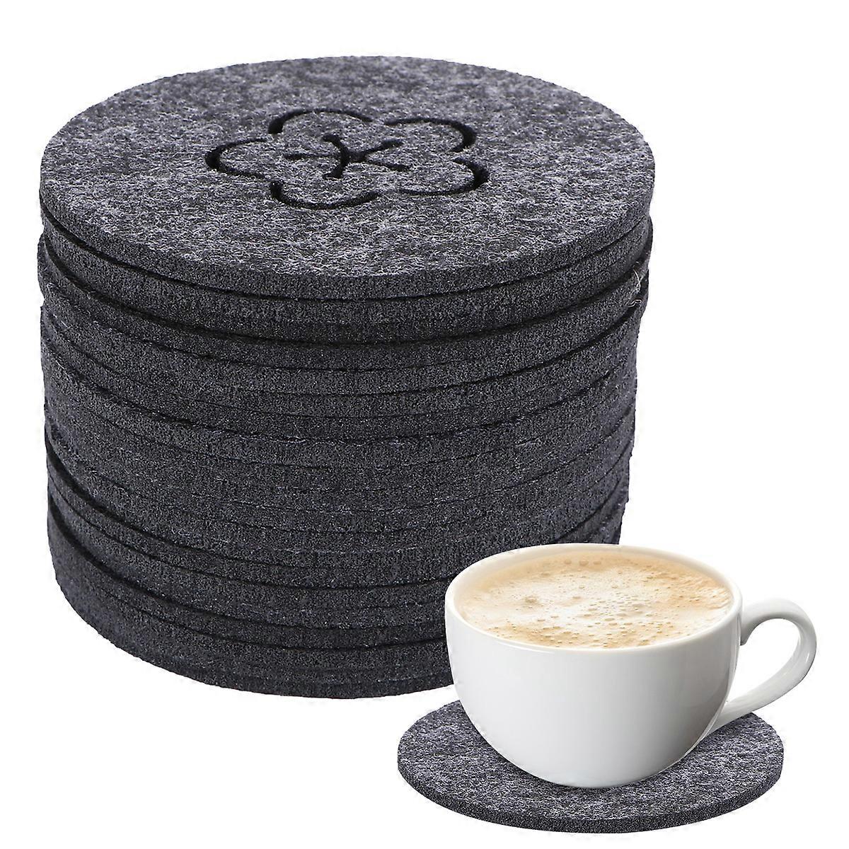 Drink Coaster Felt Water-Absorb Coaster for Office Table Use 40Pcs