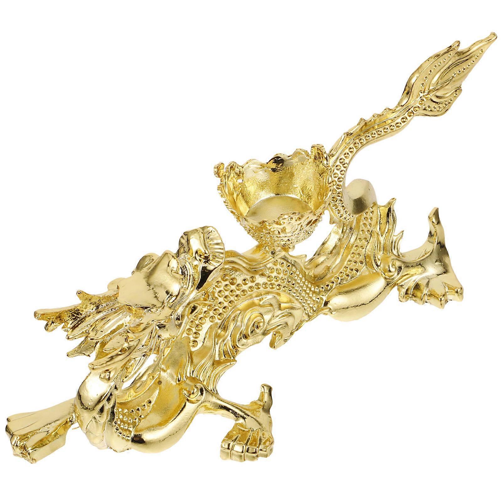 Crystal Ball Stand Dragon Shape for Display Use 3Pcs Golden Alloy Holder