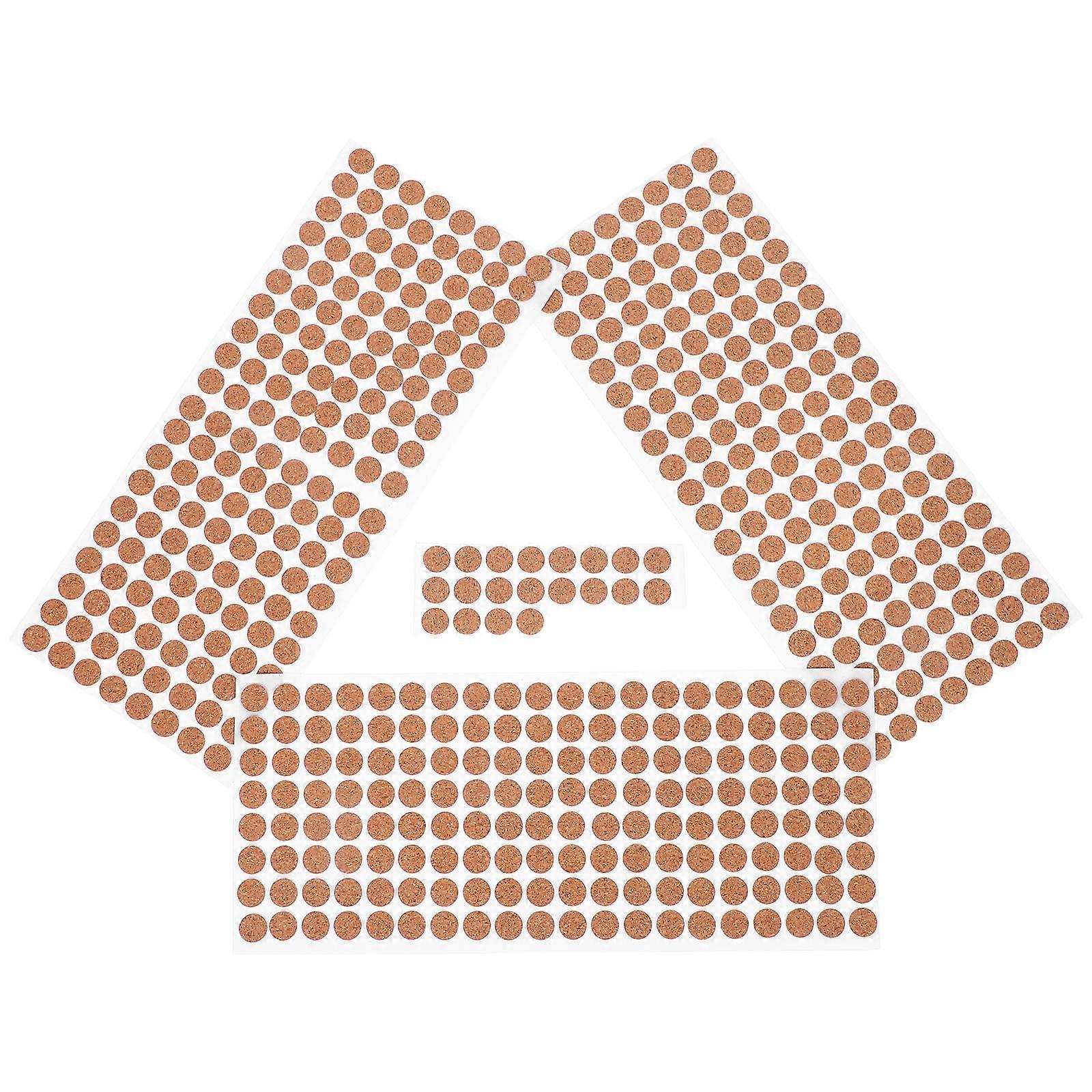 Noise Reducing Cork Pads for Kitchen Use 2500Pcs Self Adhesive Light Brown