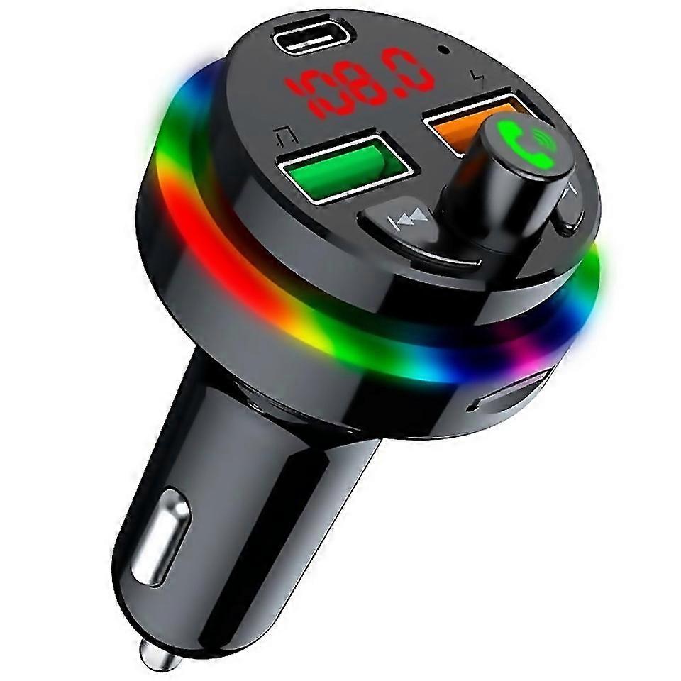 For New Pdf17 Car Bluetooth 50 Charger Fm Transmitter Typec Dual Usb Mp3 Music Player