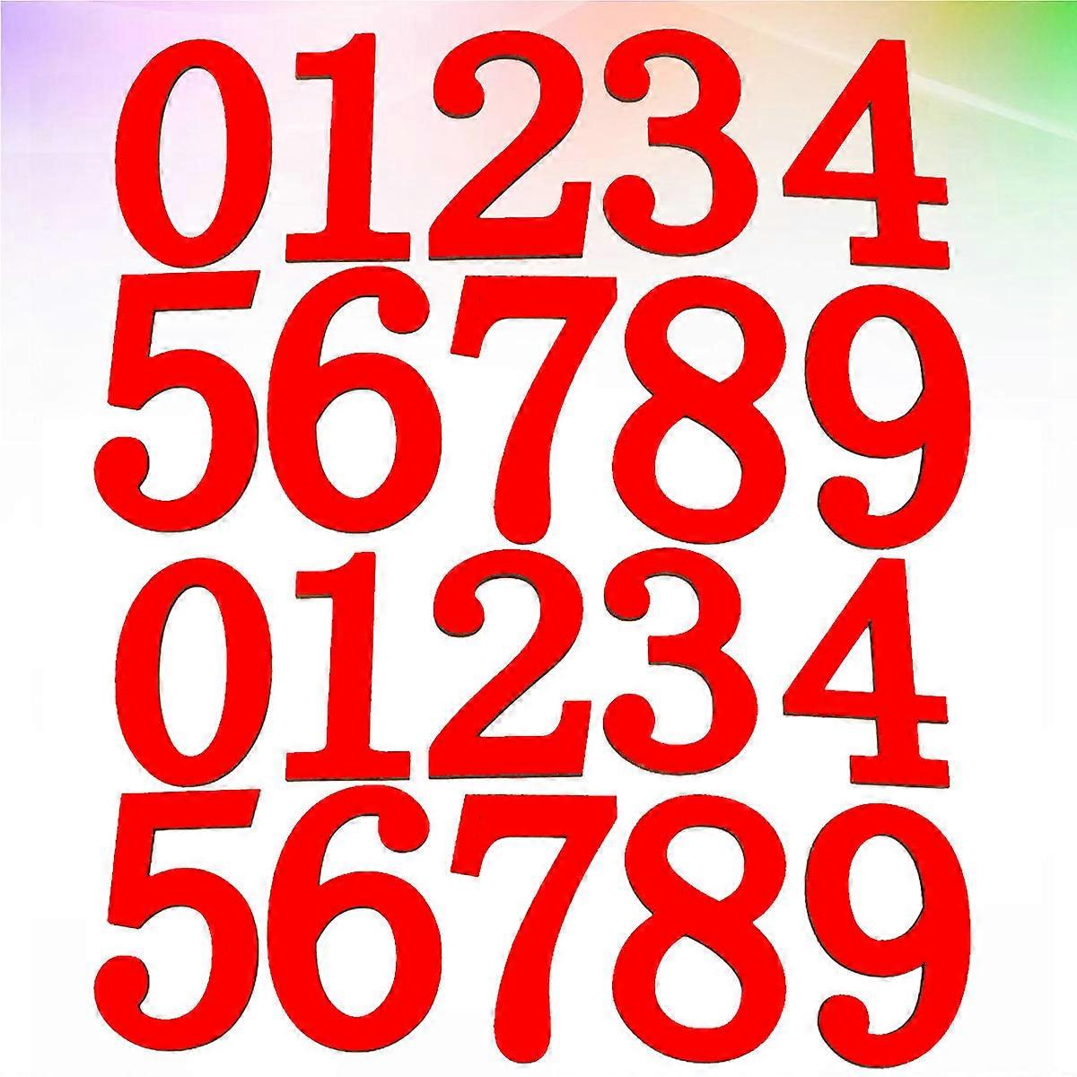 Wooden Numbers Educational Mathematics Toy 6 Sets Red DIY Craft Ornaments Home Decoration