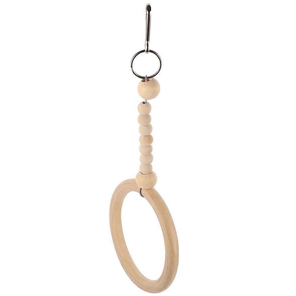 Bird Swing Wooden Parrot Circle Swing Toy for Pet Use 5Pcs Set in Beige
