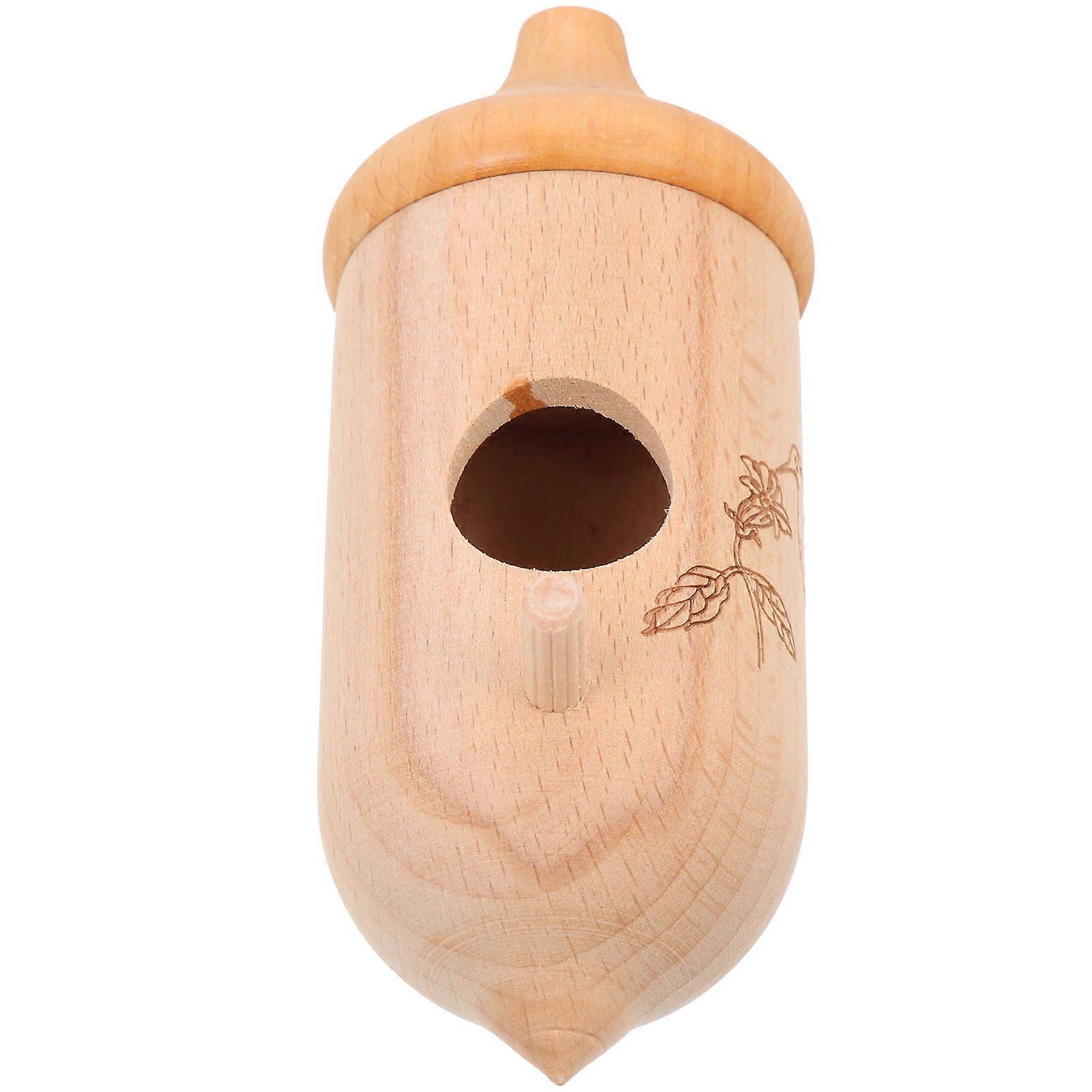 Wooden Hanging Bird Feeder 2Pcs Hummingbird Nest Lightweight Design Suitable For Backyard Outdoor Birds Safe For Nesting