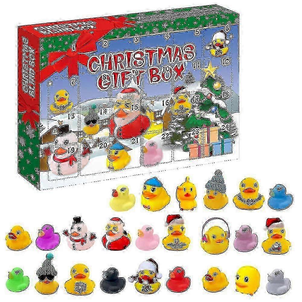 Xmas 24 Days Christmas Advent Calendar Countdown Calendar With Rubber Ducks For Kids Children Teens Friends
