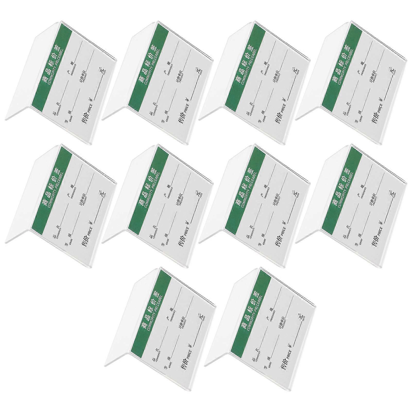 50Pcs Acrylic Label Display Holders L Shape Ideal For Information Display Convenient For Libraries Offices And Stores Transparent Material