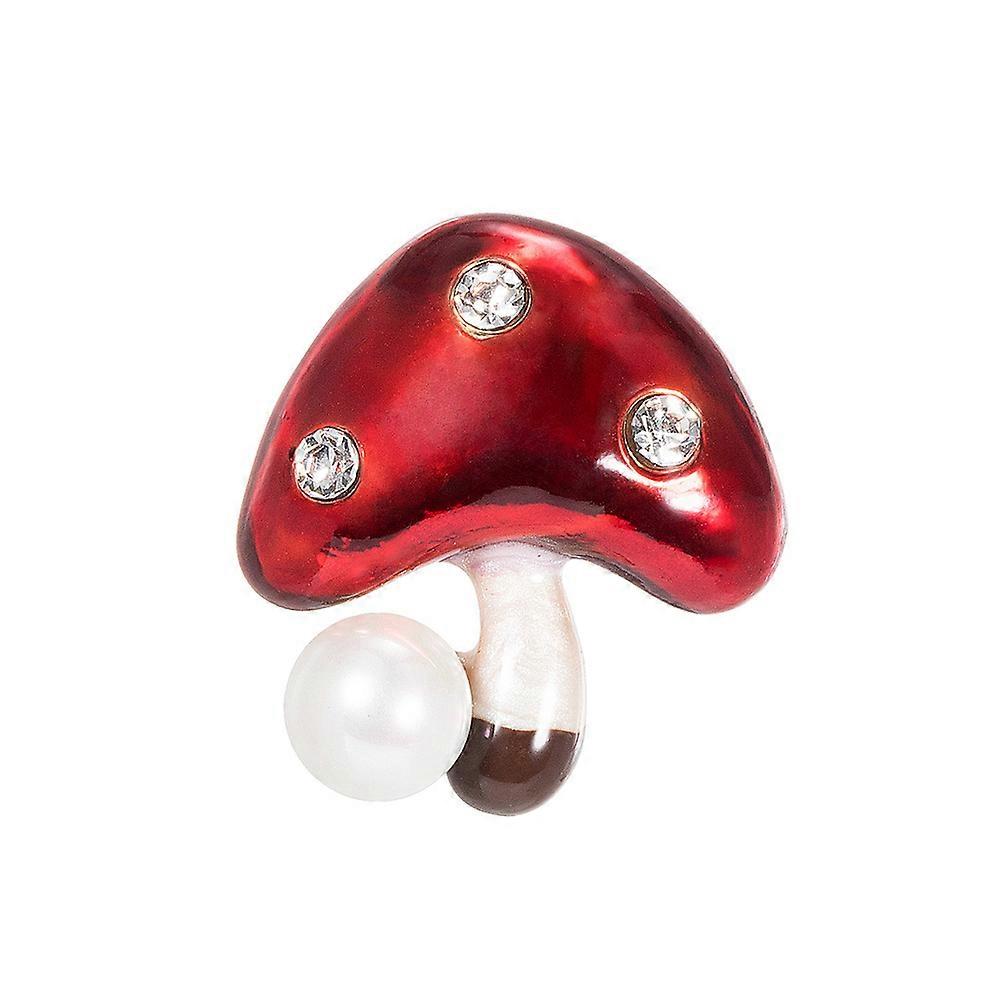 Shirt Badge Brooch Red Mushroom Pin for Wearing Use 3Pcs Elegant Corsage