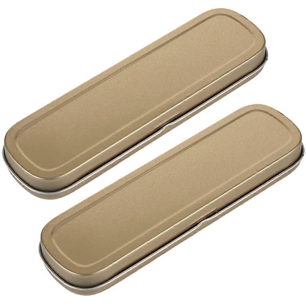 Metal Pencil Holder Pen Box Functional Convenient For Family Members 7x2.04x0.79 Inch 2Pack