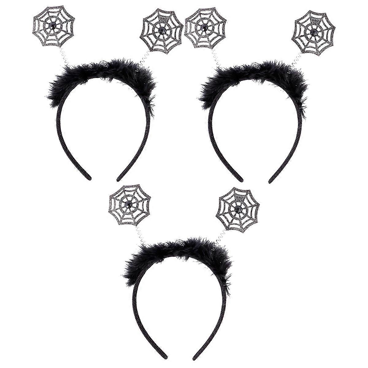 Scary Headband Halloween Spider Web for Decoration 4Pcs