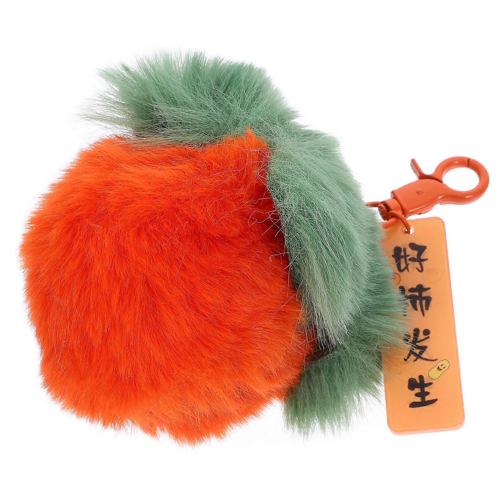 Plush Keychain Orange Persimmon Backpack Charm Set of 5 for Decoration