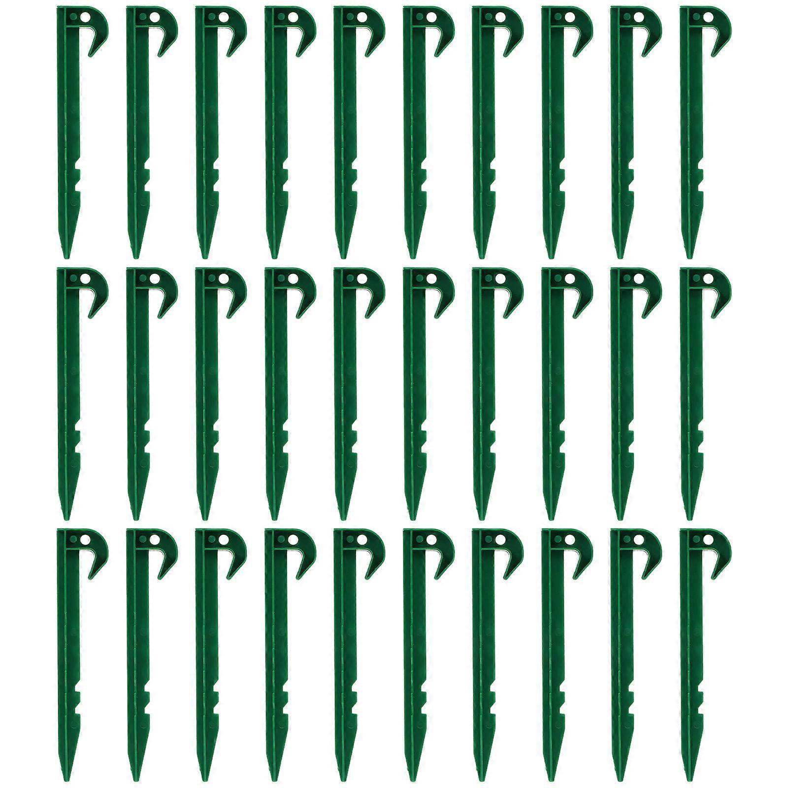 Green Plastic Ground Peg for Outdoor Use 30Pcs Garden Stakes
