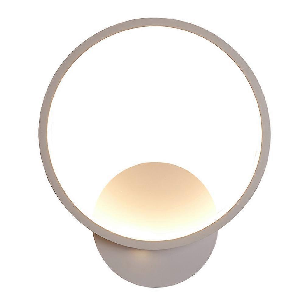 Bedside Wall Lamp Round LED Indoor Light with Warm Glow