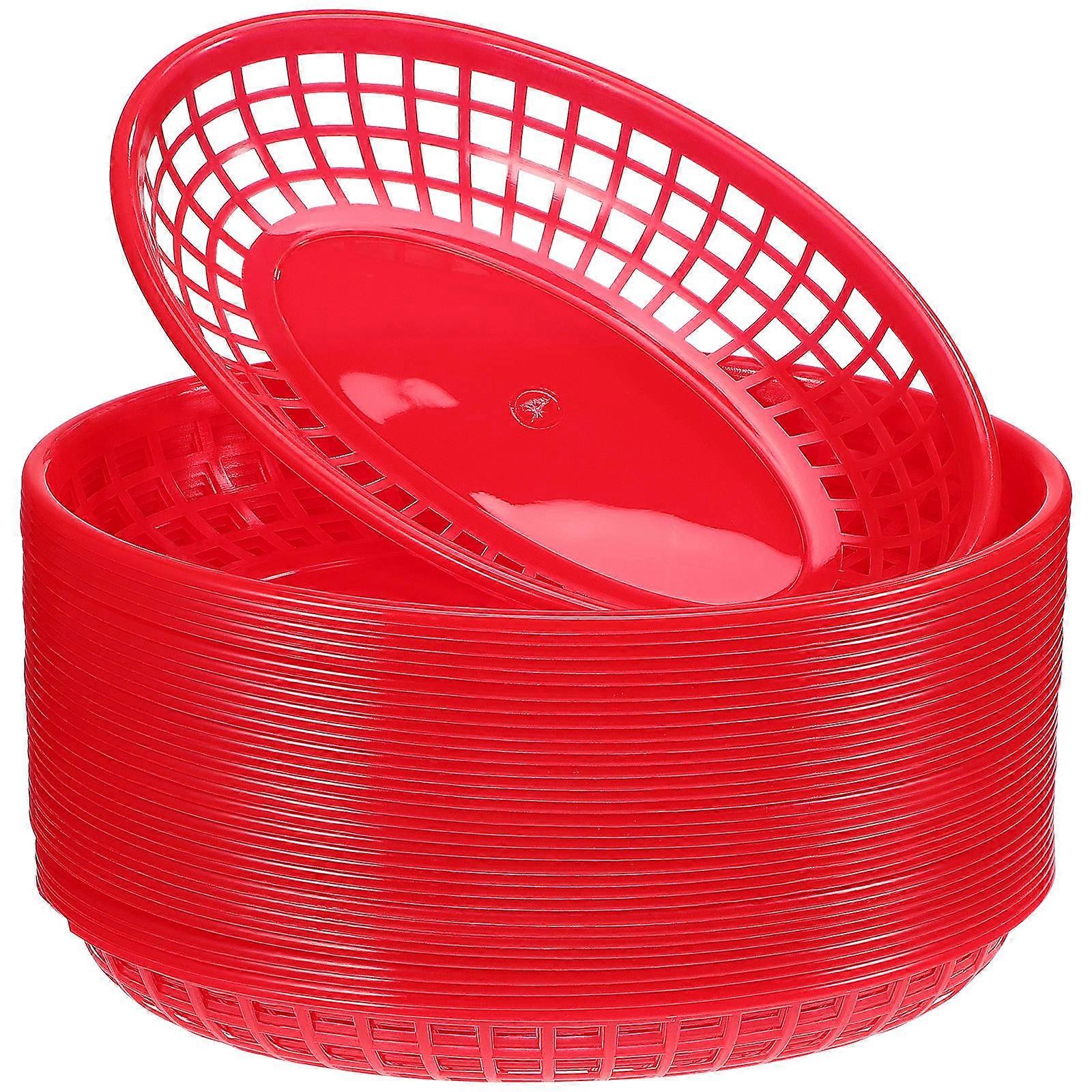 Fruit Basket Simple Storage Basket for 32Pcs Red Home Desktop