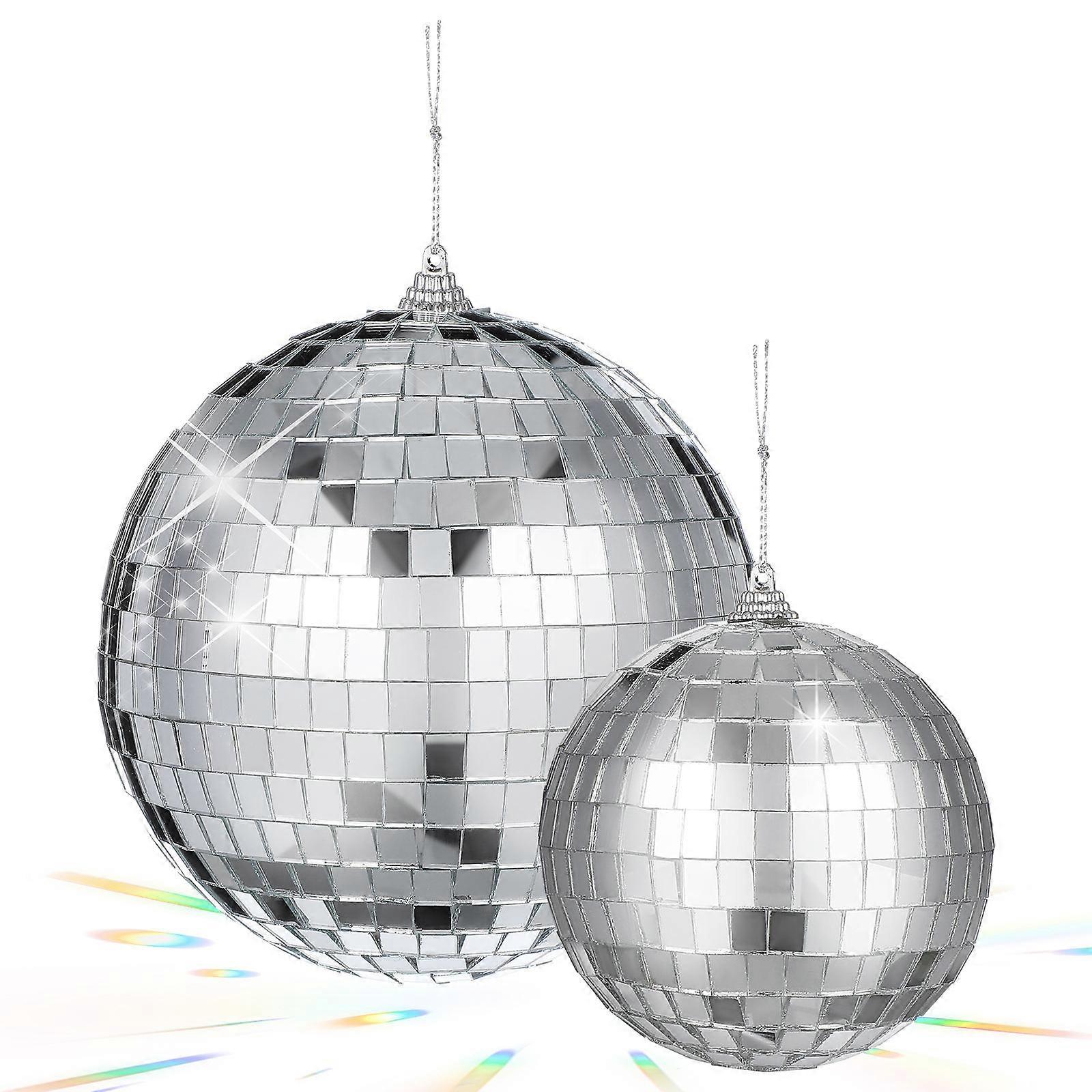 Hanging Silver Disco Ball Mirror Disco Balls for Party 6Pcs