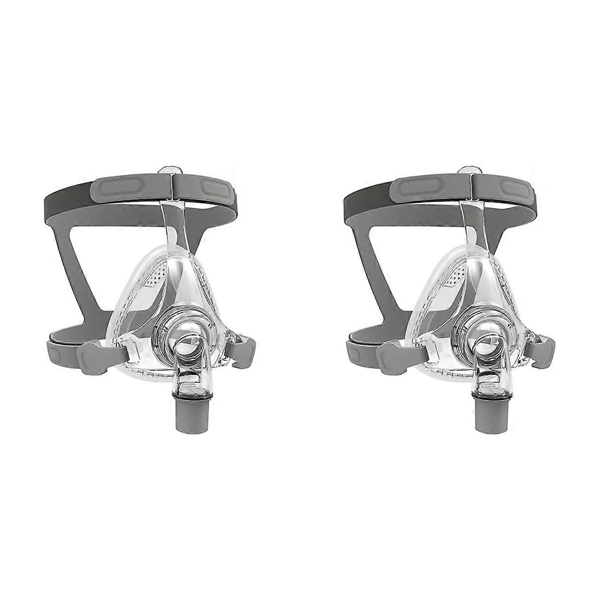 2X Full Face CPAP Masks with Headgear, Elbow/Swivel and Cushion, CPAP Supplies Suitable for Most Mod