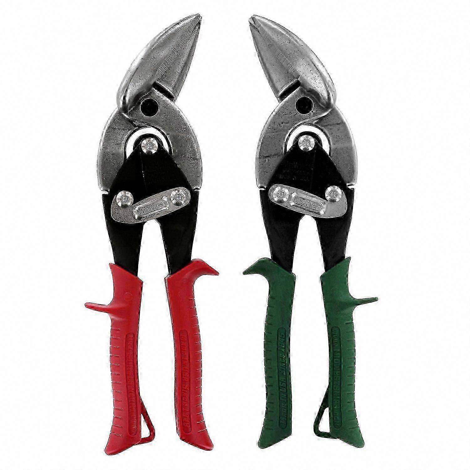 Aviation Snips, Left and Right Cutting 2-Piece Set, Offset Blades Molybdenum Alloy Steel Precision Cutting