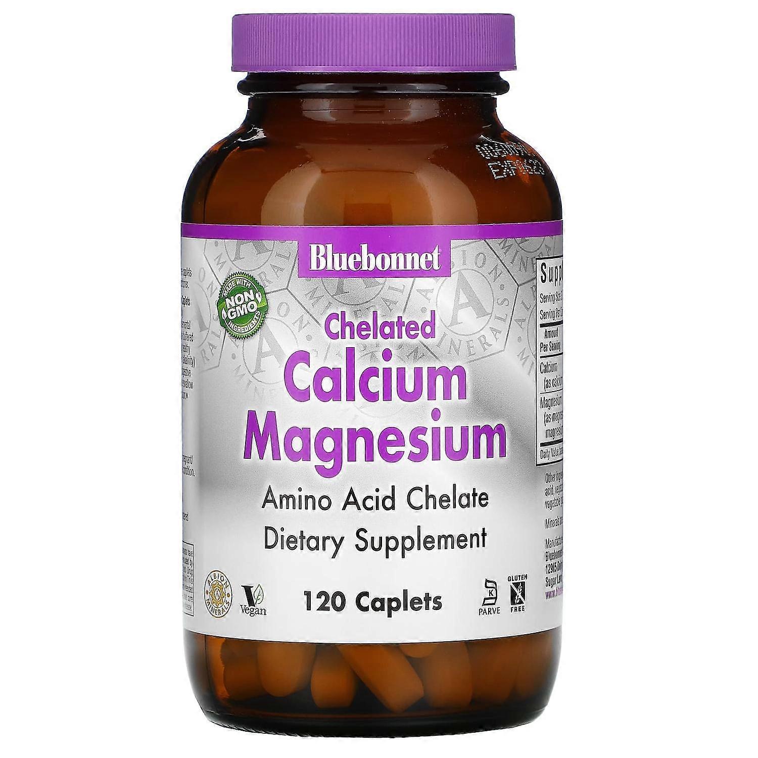 Bluebonnet Nutrition, Chelated Calcium Magnesium, 120 Caplets